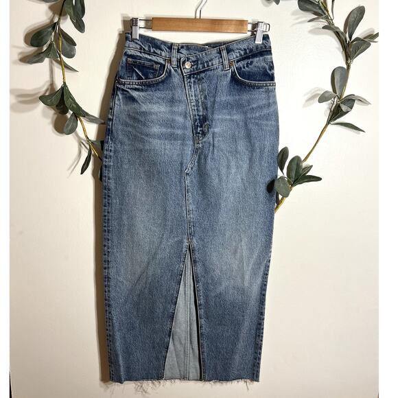 Reformation Jeans Nila Denim Maxi Skirt - Picture 1 of 6